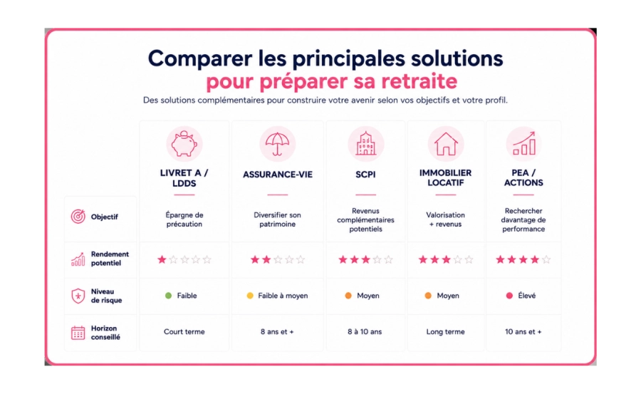 Comparaison des solutions de retraite