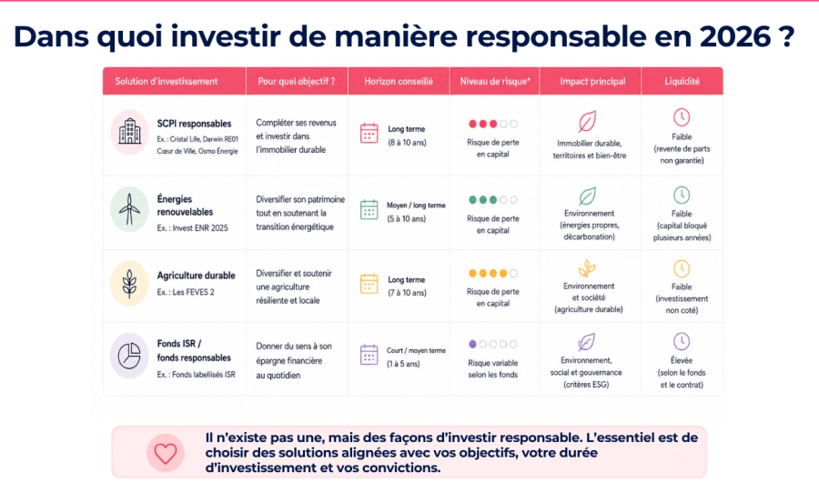 Dans quoi investir de manière responsable en 2026 ?